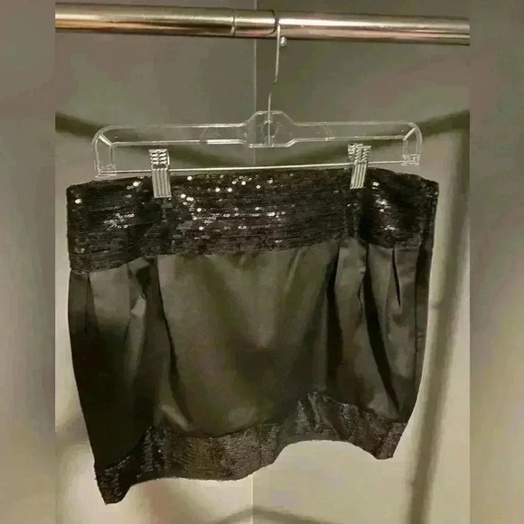 Sans Souci women’s mini short black sequin skirt size M - Picture 5 of 12